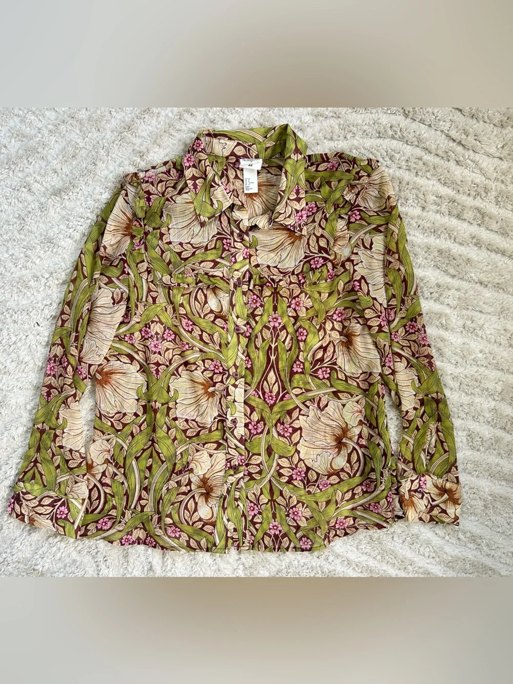 H&M William Morris Women's Floral Button-Up Shirt
